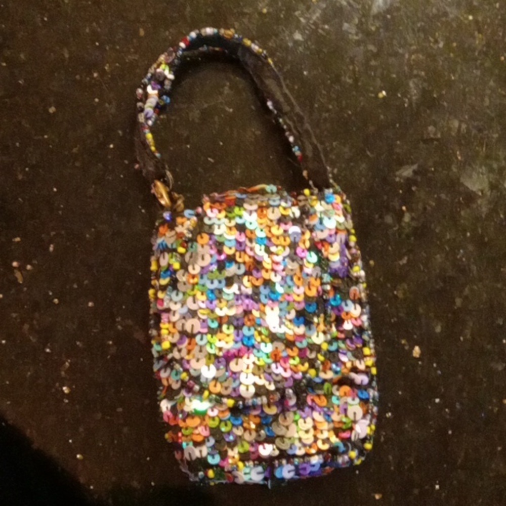 Small Sequinned Wristlet Pouch